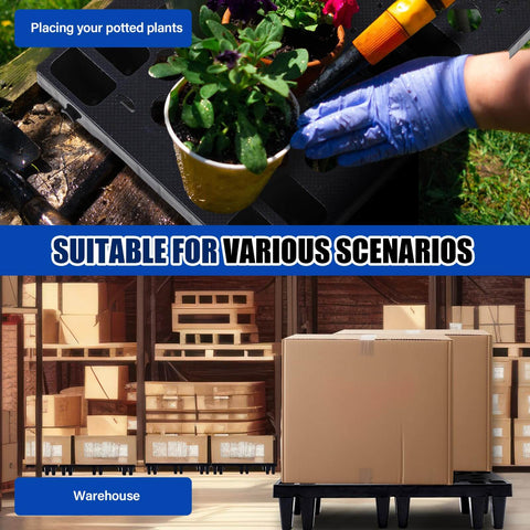 8 Pack Plastic Pallets For Basement Storage Nestable And Moisture Waterproof Lightweight Floor Pallets holding boxes in warehouse