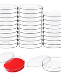 30 Pack Plastic Petri Dishes With Lids 90mm Diameter 15mm Deep Sterile Culture Dishes for Experiments and Science Projects
