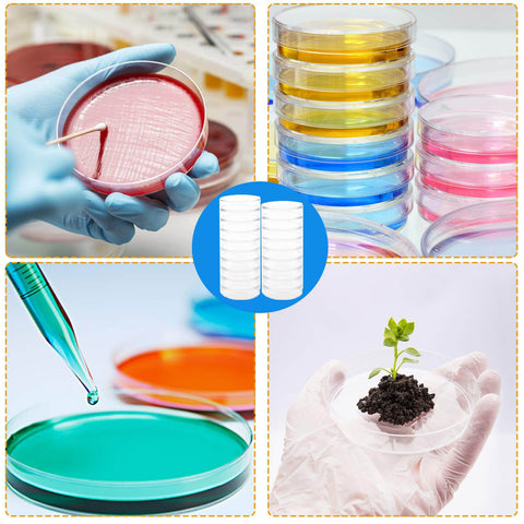 30 Pack Plastic Petri Dishes With Lids 90mm Diameter 15mm Deep Sterile Culture Dishes for Science Projects and Lab Experiments