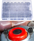 145 Piece Set Plastic Screw Cap Covers For Hex Bolts Dome Style Fits M4 To M12 in storage box and installed on machinery