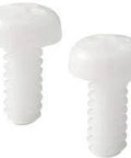 SPA-4-40-3/4-P Plastic Screw - Cross Recessed Pan Head Machine Screw - RENY - Inch Thread close-up view of white plastic screws