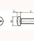 SPE-M4-10-P NBK Plastic Screws - Cross Recessed Pan Head Machine Screws - PEEK 20-Pack Screws - Japan Made dimensions illustration.