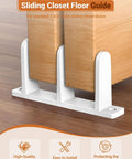 4 Pack Plastic Siding Closet Door Floor Guide, Universal Fit for 1-3/8" Width Doors, shown installed keeping doors stable.