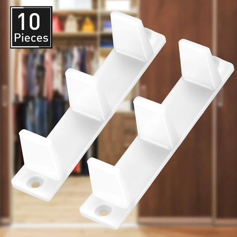 Ten Piece Plastic Sliding Closet Door Floor Guide Set Bottom Track Mount Bypass For Wardrobe Doors Four And Three Sixteenth Inches White Durable Replacement Rails For Smooth Opening And Stable Alignment