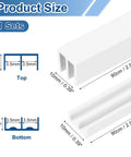 Plastic Sliding Door Track Kit For One Eighth Inch Panels White Upper Rail And Lower Rail 2.95ft Long 90cm size diagram
