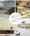 White Plastic Sliding Door Track Kit For One Eighth Inch Glass Panels Ideal For Closet Glass Cabinets And Sliding Windows Includes Two Sets Of Upper And Lower Rails Each Set With Three Feet Long Rails