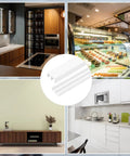 Plastic Sliding Door Track For One Quarter Inch Thick Panels Forty Centimeter Total Length White Upper Rail And Lower Rail Set For Small Bypass Closet Doors Glass Cabinet Window Track Hardware shown in various home settings.