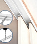 Plastic Sliding Door Track For One Quarter Inch Thick Panels Forty Centimeter Total Length White Upper Rail And Lower Rail Set For Small Bypass Closet Doors Glass Cabinet Window Track Hardware