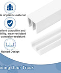 Plastic Sliding Door Track Kit For One Eighth Inch Panels White Upper Rail And Lower Rail 2.95ft Long 90cm visible