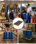 Spill Containment Platform For Industrial Use Plastic Containment Tray With Grating And Drain Outlet Heavy Duty Pallet Stackable 4400 Lbs Capacity 48 By 24 By 4 Inches Weysat in various warehouse and garage scenarios.