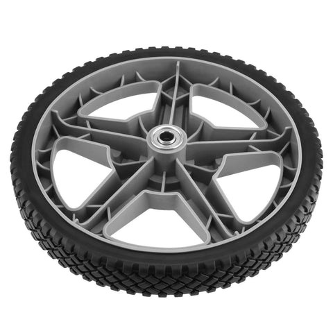 2 Pack 12 x 1.7 Inch Plastic Spoked Wheels with 1/2 Inch Axle Bore, solid diamond tread replacement wheel for hand trucks