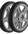 2 Pack 12 x 1.7 Inch Plastic Spoked Wheels with 1/2 Inch Axle Bore, Solid Diamond Tread Replacement Wheel Assemblies for Hand Trucks