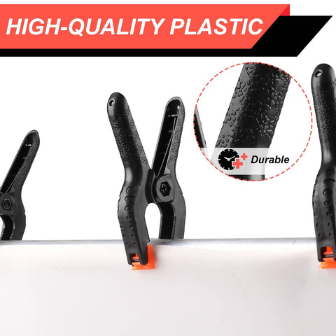12 Pack 3.5 Inch Plastic Spring Clamps Heavy Duty Nylon Craft Clips For Backdrop Stands Woodworking And Photography Studios