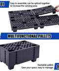 6 Pcs Plastic Pallets Nestable Lightweight Polyethylene Pallets 23.6 X 15.8 X 3.9 Inches Interlocking Breathable Grid Storage
