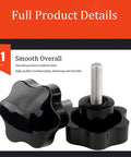 M6 x 30mm Plastic Clamping Knobs Set with Thumb Screws and Star Knobs shown in smooth finish, corrosion resistant, toolless operation