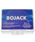 Plastic case labeled 'BOJACK' containing 50 Amp High Current Auto Fuse Pack Of 3 Bolt On Fuses For Cars, Trucks, RVs, Buses, Caravans And Construction Vehicles With Tin Plated Terminals, Quick Response Protection And Durable High Temp Body For Your Ride And Rig.