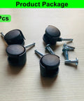 1.5 Inch Plastic Swivel Casters Set Of 4 With M8 Neck Stem 360 Degree Rotation Black Nylon Replacement Wheels for furniture