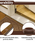 20Pcs Threshold Screw Covers for Door Sill Cap installed on a door sill, showcasing plastic plugs hiding screws for a clean finish