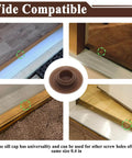Collage showing 20Pcs Threshold Screw Covers for Door Sill Cap used in various door sills.