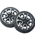 100pcs Plastic Toy Wheels 30mm Diameter with 2mm Shaft Hole for Car Truck Model Toys Black and Silver Dual Wheels