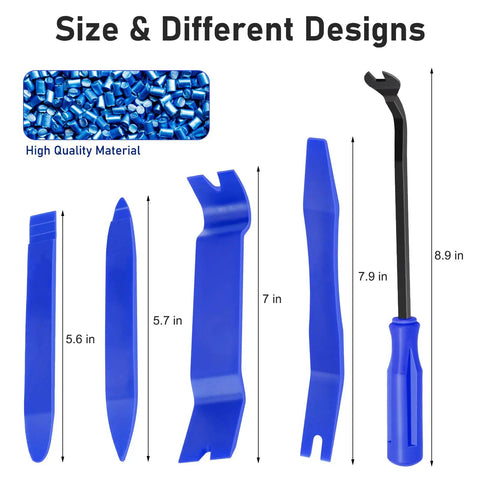 Heavy Duty Plastic Auto Trim Removal Tool Set For Safe Car Interior And Door Panel Clips GLK 5 Piece Pry Tool Kit