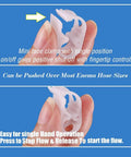 Plastic Tube Clamps For Half To Three Quarter Inch Tube OD Adjustable Mini Flow Control Hose Clamps For Beer Bottles and Infusion Bottles Pack of 2 Made From Durable POM Plastic With Elastic Clamping Force For Secure Sealing showing single hand operation.