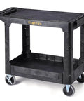 Heavy Duty Plastic Utility Cart With Flat Top And Swivel Wheels From Elafros, 550 Lb Capacity, 37 By 18.8 In, Industrial Strength Polypropylene
