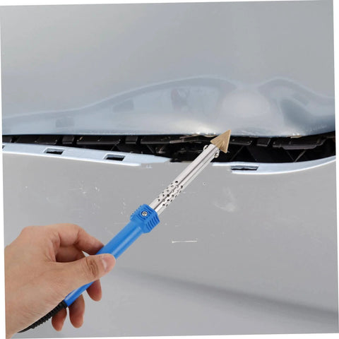 Car Bumper Fix Tool and Automotive Plastic Repair Kit With Pro Grade Welding Pen for Quick Door Ding and Bumper Repairs in use