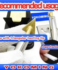Triangle heating tip in use with All-In-One Plastic Weld Kit With 40 Welding Rods In Four Materials PP PE ABS PVC by YOKOMING.