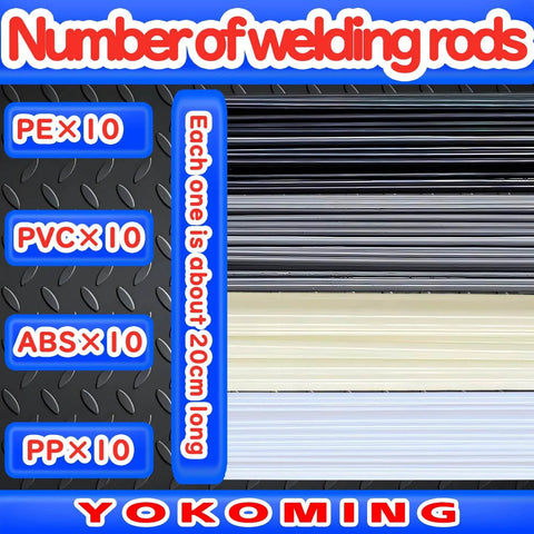 All-In-One Plastic Weld Kit With 40 Welding Rods In Four Materials PP PE ABS PVC 10 Pieces Each 7.9 Inch Length