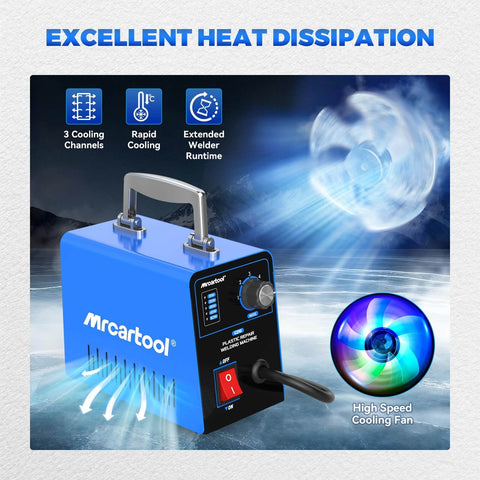 Plastic Welder Kit With 600 Hot Staples 110V Car Bumper Repair Welding Machine, cooling system and fan visible