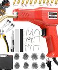 Upgraded 150W Plastic Welder Kit with 1000 Pcs Hot Staples, 8 Welding Rods, 2 Thermal Smoothing Heads, and 6 Types of Staples