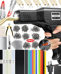 Beefed Up 220W Plastic Welder 2 In 1 Repair Kit with Hot Stapler Soldering Gun and 100 pcs Welding Rods for Car Bumpers Black