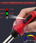 Close-up of 150W Plastic Welder Kit showing 3-speed temperature control for fast heating and precise welds