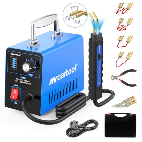 Plastic Welder Kit With 600 Hot Staples 110V Car Bumper Repair Welding Machine, Adjustable 15W To 80W Power Levels, Includes Flat, Wave, Outer And Inner Corner Staples For Plastic Crack Repair And DIY Auto Body Fix