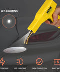 2 In 1 Plastic Welder Kit For Car Bumpers And Home Repairs With Hot Stapler demonstrating LED lighting for quick repair