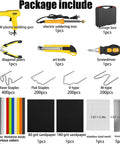 Contents of 2 In 1 Plastic Welder Kit For Car Bumpers And Home Repairs With Hot Stapler includes tools and materials for plastic repair.