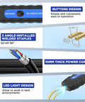 Details of a Plastic Welder Kit With 600 Hot Staples 110V Car Bumper Repair Welding Machine, showing button design and staples.