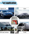 Image of All In One Hot Stapler Plastic Welder Kit With Four Types Of Staples 1000 Pieces Soldering Gun And Carry Case For Bumper Repair And Diy Plastic Welding Home Auto Projects Red, displayed with various vehicle types including sports car, cars, off-road vehicle, and truck.