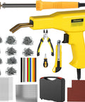 2 In 1 Plastic Welder Kit For Car Bumpers And Home Repairs With Hot Stapler Includes Iron Rods Metal Mesh Abrasive Paper Aluminum Tape