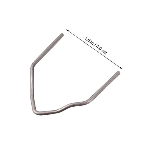 500Pcs Hot Staple Repair Kit For Plastic Welding And Car Bumper Fix Right Angle 0.8mm Staples Pre Cut Staples For All Cars Auto Body Repair Tool Easy Weld Durable Plastic Welder DIY Ready staple close-up with dimensions.