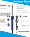 Powerful Pro Grade 100W Plastic Welding Kit For Car Bumpers And Plastic Repairs, detailed image with parts like welding tip and indicator light