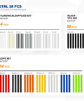 Image of 38 welding rods including cylindrical, black TPO, and LDPE sets for 2 in 1 Plastic Welding Kit With Hot Staples Weld Gun