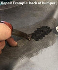 Using 1322 Piece Plastic Welding Kit With 106 Welding Rods For 7 Plastic Types to repair bumper with mesh and tool