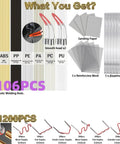 1322 Piece Plastic Welding Kit With 106 Welding Rods For 7 Plastic Types, smoothing heads, sandpapers, and staples displayed
