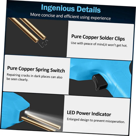 DIY Dope Hot Stapler Plastic Welding Kit With Staples For Quick Car Bumper And Headlight Repairs showcasing copper solder clips and LED indicator.