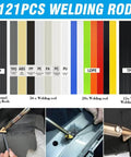 Powerful Pro Grade 100W Plastic Welding Kit For Car Bumpers And Plastic Repairs with 121 rods, welding tips, and usage examples