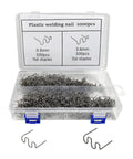 Plastic welding nails box with 1000 pieces, includes 0.6mm and 0.8mm hot staples welding rods for plastic and metal repair, by ZNDAW