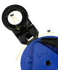 Close-up of Heavy Duty Vertical Plate Clamp for lifting and transporting up to 2200lbs with 0.8 inch jaw opening, showing rotation angles.