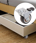 1.5 Inch Plate Swivel Caster Wheels Set Of 4 With Quiet Rubber Wheels And Locking Brakes attached to furniture drawer